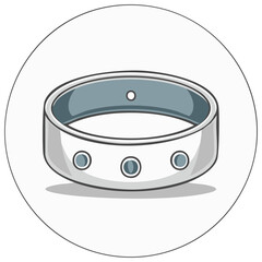 Vector icon of a modern smart ring for health and fitness tracking