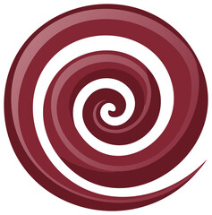 Spiral design with color gradients in shades of red, burgundy and white