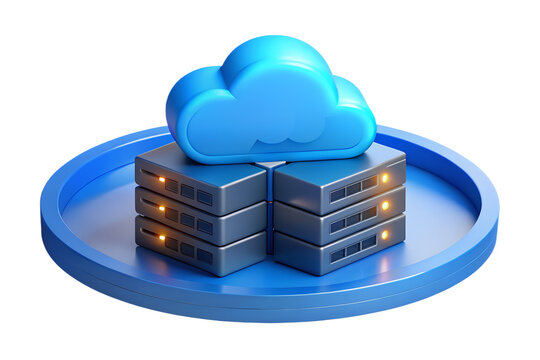 Cloud computing network server data storage system technology cloud storage data center infrastructure on transparent background