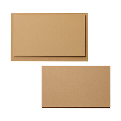 Fototapeta premium Blank Kraft Paper Business Card and Thank You Note Set – Minimal Branding Mockup