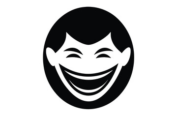 smiling face vector icon silhouette illustrations