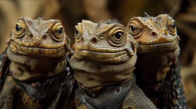 a group of funny lizards - generative ai