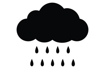 rain cloud vector icon silhouette illustrations