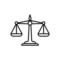 Vector icon of scales representing balance and justice  