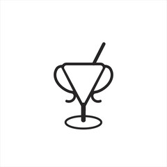Cocktail Glass Icon Minimal Drink Symbol