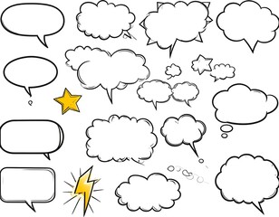 Collection of various comic book speech bubbles (1)