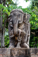 An elephant statue made up of stone in Konark sun temple