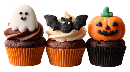 Festive Halloween Cupcakes with Sugar Character Decorations