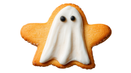 Ghost Cookie Isolated on Transparent Background