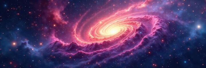 Obraz premium Abstract swirling nebula, cosmic dust and stars , vibrant, colorful, celestial