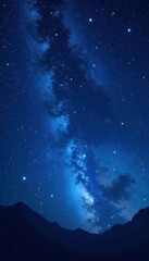 Deep blue night sky, countless sparkling stars , stars, serene
