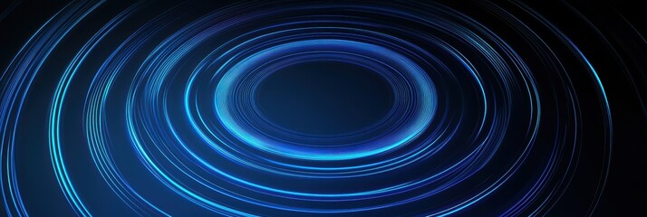 Futuristic abstract geometric background featuring dynamic blue circular patterns
