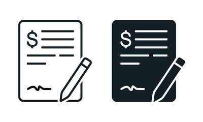 Business contract signature icon. Illustration vector