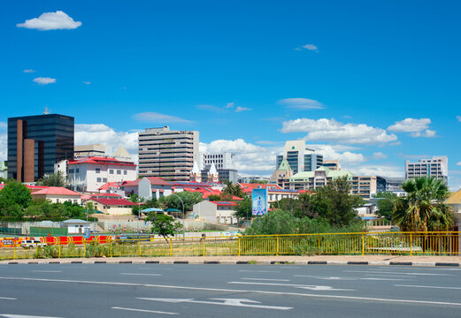 Skyline Windhoek road city Namibia