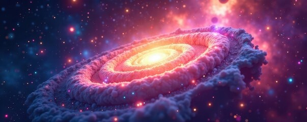 Vibrant, swirling galaxy lens flare, cosmic rainbow , colorful flare, iridescent, vibrant