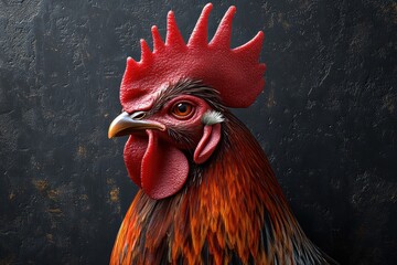 Vibrant rooster graphic layout for captivating advertising campaigns