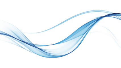 abstract blue waves isolated on white background