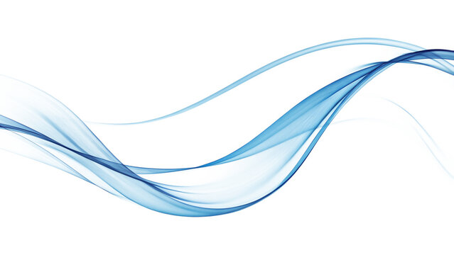 abstract blue waves isolated on white background