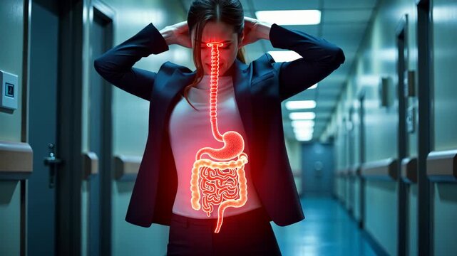 Stomach ache, abdominal pain, digestive issues. Gastric health. Intestines react to bad nutrition. Diet adjustments improve gut wellbeing. Effective probiotics restore stomach balance.