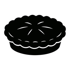 Silhouette of a delicious pie isolated on white background