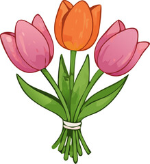 Cheerful bouquet of vibrant tulips bringing joy and springtime beauty to any creative project