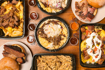 Barbecue food flat lat composition