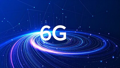 Abstract digital illustration of 6G network