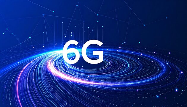 Abstract digital illustration of 6G network