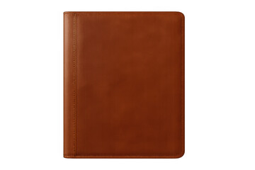 Leather notebook closed, isolated on transparent background, ideal for business, office, or education related concepts