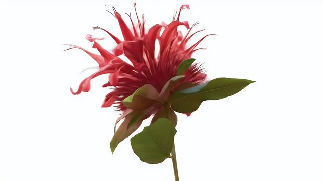 Vibrant Red Exotic Flower Blooms in Elegant, Painterly Time-Lapse Animation