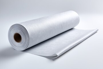 Waterproofing membrane roll showing smooth texture and quality material for various construction and repair projects in a bright setting