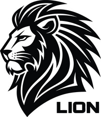 Obraz premium lion head logo vector design illustration.