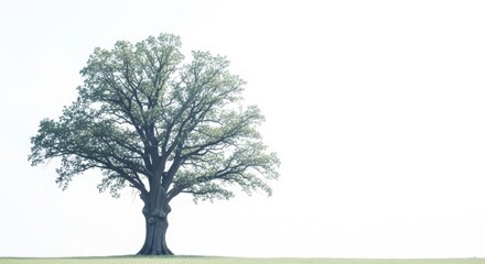 Obraz premium Solitary Tree Stands on Grassy Knoll