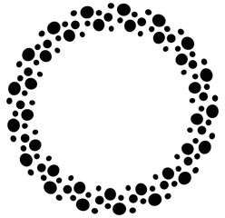 Dotted circle doodle scribble frame