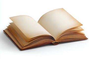 Open Book With Blank Pages Displayed on a Light Background for Creative Use