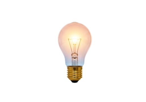 Light Bulb on Transparent Background in a Creative Setting, Capturing Innovation and Design Concepts