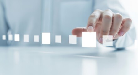 Hand Interacting with Digital Interface Blocks