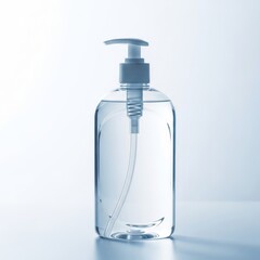 Clear liquid dispenser with pump on reflective surface