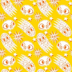 Halloween ghost seamless cute cartoon pattern for wrapping paper and fabrics