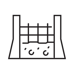Single icon of concrete mold/formwork in civil engineering in outline style. Editable stroke vector illustration.