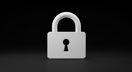 Fototapeta premium Monochrome depiction of a modern style padlock, emblematic of digital security and personal data
