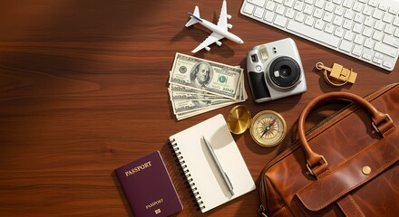 Travel Planning Flat Lay Vacation Concept Photo