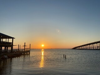 sunset at the pier