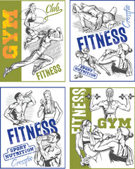 Sport Nutrition and Gym Workout Illustration – Editable Fitness Banner Pack