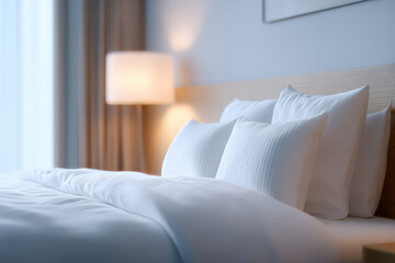 bed in hotel room