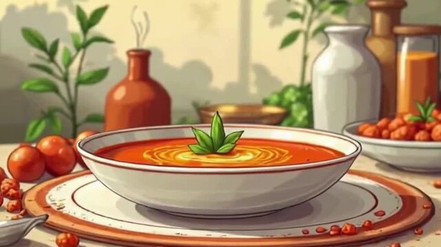 Turkish Mercimek &Ccedil;orbası showcases artistic style; bright, inviting food photography for social media, restaurant branding.