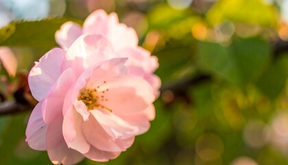 Obraz premium Soft pink flower blossoms in sunlight