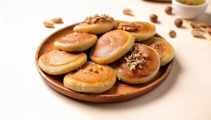 hotteok pancakes filled with brown sugar and nuts freshly cooked and pressed golden perfect for dessert or snack time