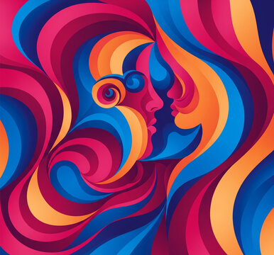 Fusion Abstraite et Couleurs Vibrantes.