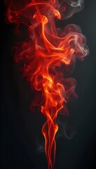 Obraz premium A close up of a red and orange smoke on a black background.